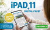 Werbung für iPAD 11 mit Digital-Paket, bietet E-PAPER inklusive WP PLUS. Text Gratis Tablet und Jetzt sichern auf grünem Button.